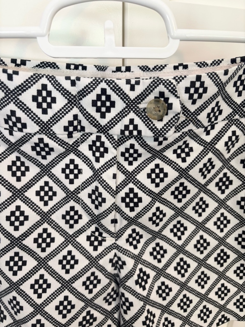 J. Crew Black and White Geometric Cotton Blend Shorts - Picture 2 of 8